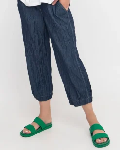 Women Alembika Pants & Skirts<Ozai N Ku Crinkle Crop Trousers, Denim