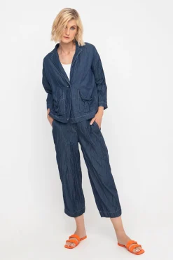 Women Alembika Pants & Skirts<Ozai N Ku Crinkle Crop Trousers, Denim