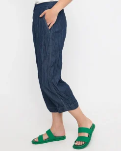 Women Alembika Pants & Skirts<Ozai N Ku Crinkle Crop Trousers, Denim