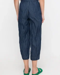 Women Alembika Pants & Skirts<Ozai N Ku Crinkle Crop Trousers, Denim
