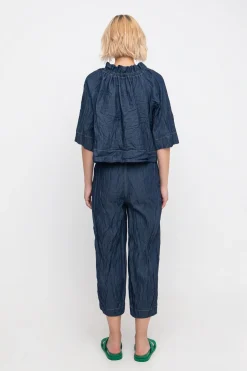 Women Alembika Pants & Skirts<Ozai N Ku Crinkle Crop Trousers, Denim
