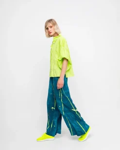 Women Alembika Tops & Tunics<Ozai N Ku Crinkle Funnel Shirt, Lime
