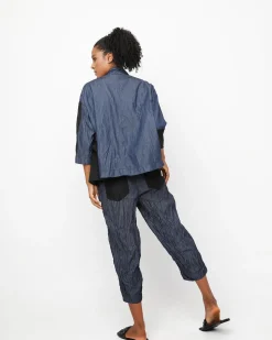 Women Alembika Jackets<Ozai N Ku Crinkle Patch Shirt Jacket, Denim