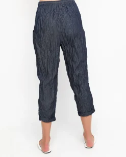 Women Alembika Pants & Skirts<Ozai N Ku Crinkle Stitch Capri Pants, Denim