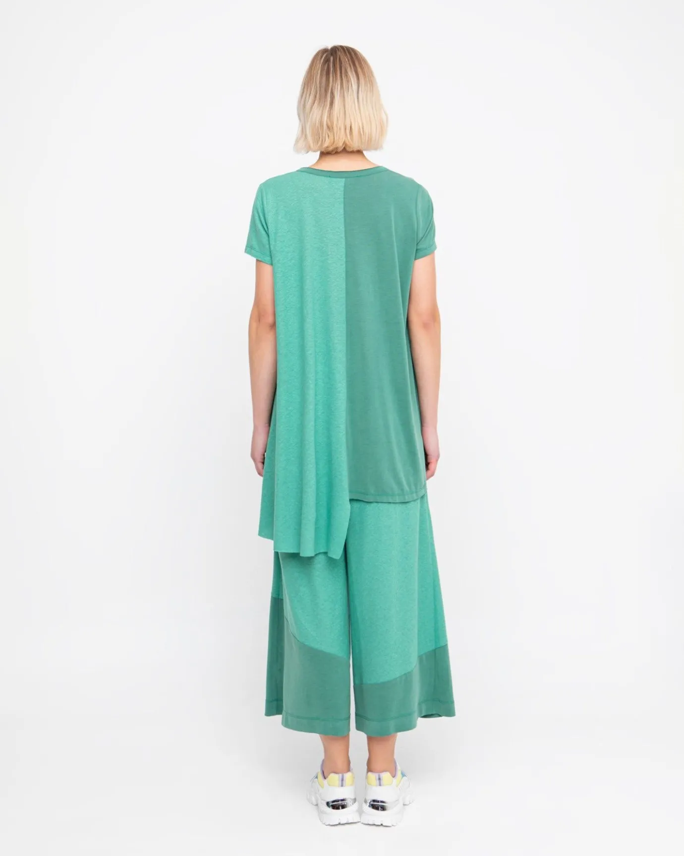 Women Alembika Pants & Skirts<Ozai N Ku Cropped Wide Leg Pants, Green