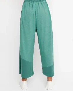 Women Alembika Pants & Skirts<Ozai N Ku Cropped Wide Leg Pants, Green