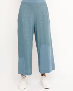 Women Alembika Pants & Skirts<Ozai N Ku Cropped Wide Leg Pants, Azure