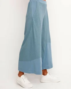 Women Alembika Pants & Skirts<Ozai N Ku Cropped Wide Leg Pants, Azure