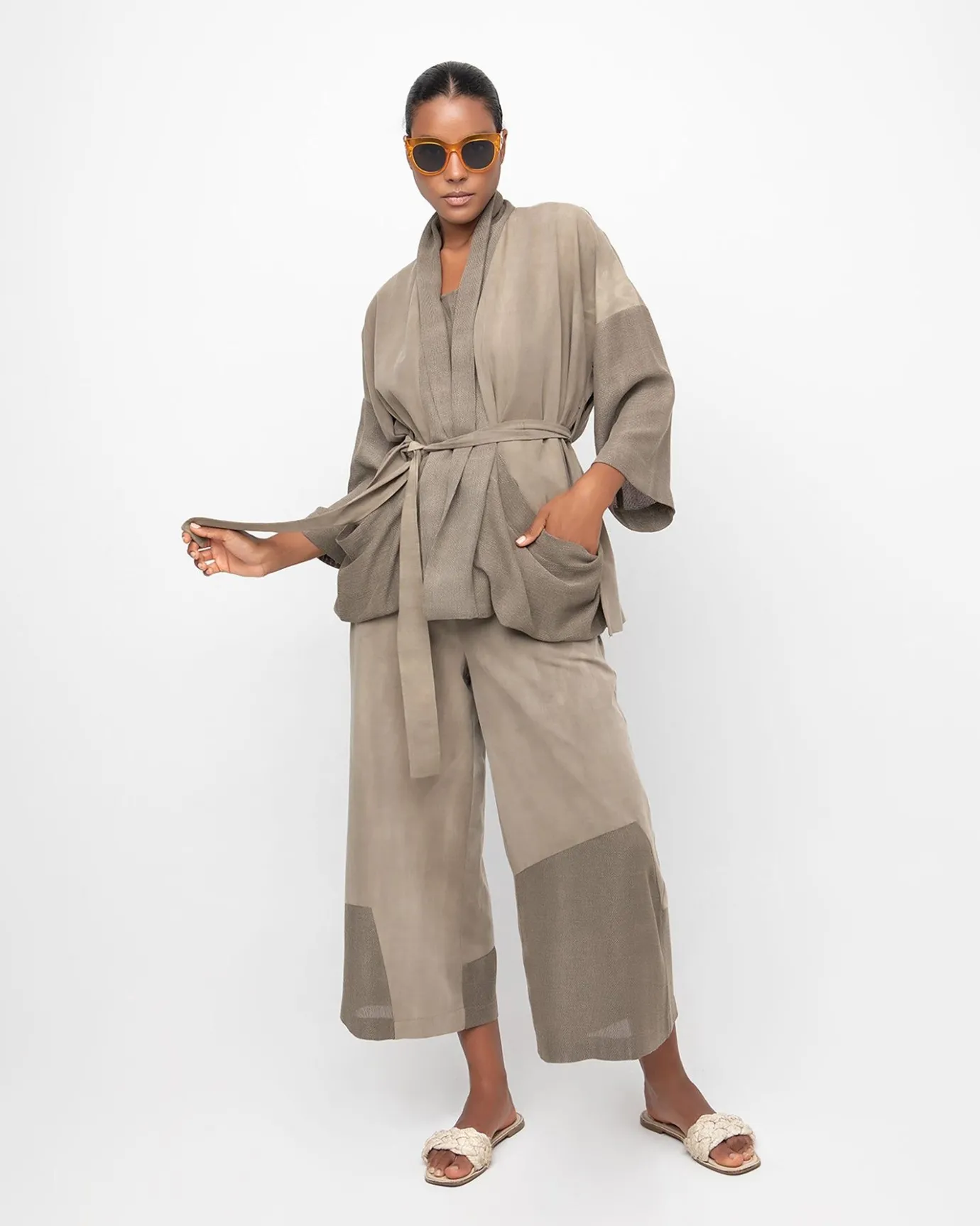 Women Alembika Pants & Skirts<Ozai N Ku Desert Wide Leg Pants, Sahara