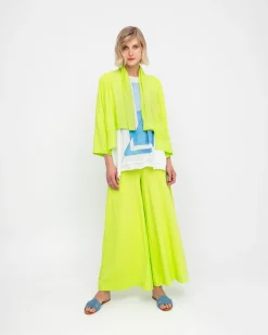 Women Alembika Jackets<Ozai N Ku Drape Neck Racquet Cardigan, Lime