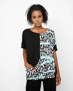 Women Alembika Tops & Tunics<Ozai N Ku Fountain Boxy Tee, Jet Blue