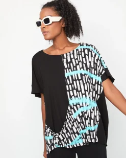 Women Alembika Tops & Tunics<Ozai N Ku Fountain Boxy Tee, Jet Blue