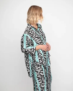 Women Alembika Tops & Tunics<Ozai N Ku Helen Button Down Shirt, Jet Blue
