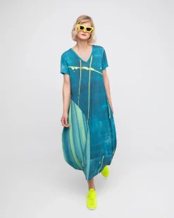 Women Alembika Dresses<Ozai N Ku High Tide Midi Dress, Ocean