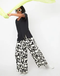 Women Alembika Pants & Skirts<Ozai N Ku Letterpress Palazzo Pants, Puzzle