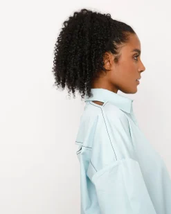 Women Alembika Tops & Tunics<Ozai N Ku Oceania Cutout Shirt, Azure
