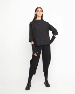 Women Alembika Tops & Tunics<Ozai N Ku Silky Boxy Shirt, Black