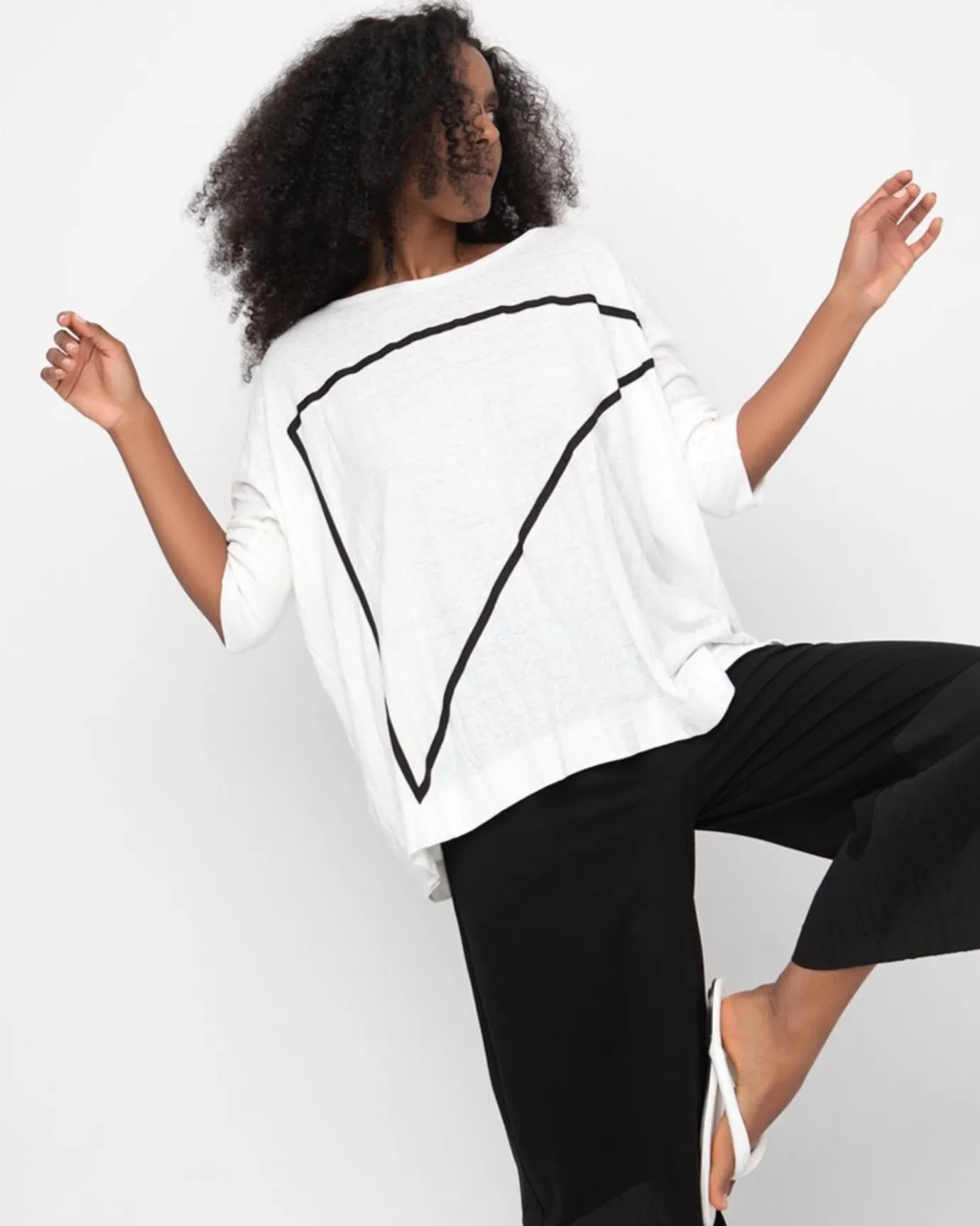 Women Alembika Tops & Tunics<Ozai N Ku Triangle Tee, White