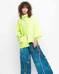 Women Alembika Tops & Tunics<Ozai N Ku Trickster Crinkle Shirt, Lime