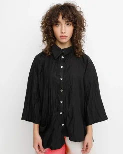 Women Alembika Tops & Tunics<Ozai N Ku Trickster Crinkle Shirt, Black
