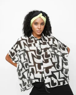 Women Alembika Tops & Tunics<Ozai N Ku Typography Top, Puzzle