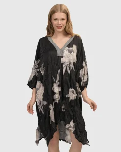 Women Alembika Plus<Paige Crinkle Caftan Tunic Dress, Roses
