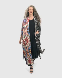 Women Alembika Plus<Paisley Dot Long Kimono Jacket, Multi