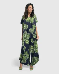 Women Alembika Pants & Skirts<Paradise Punto Pants, Royal/Green