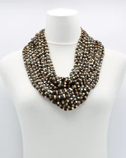 Women Alembika Accessories<Pashmina Bead Necklace, Gold/Black