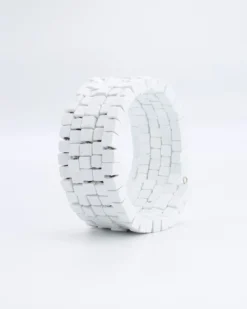 Women Alembika Accessories<Pashmina Wooden Beads Snake Bracelet, White