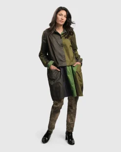 Women Alembika Tops & Tunics<Patio Stones Button Down Tunic Top, Forest