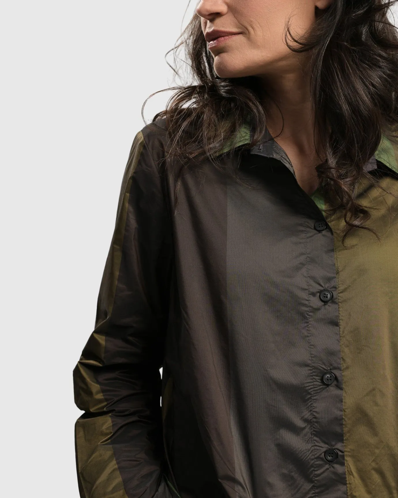 Women Alembika Tops & Tunics<Patio Stones Button Down Tunic Top, Forest