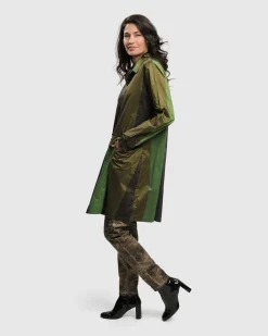 Women Alembika Tops & Tunics<Patio Stones Button Down Tunic Top, Forest