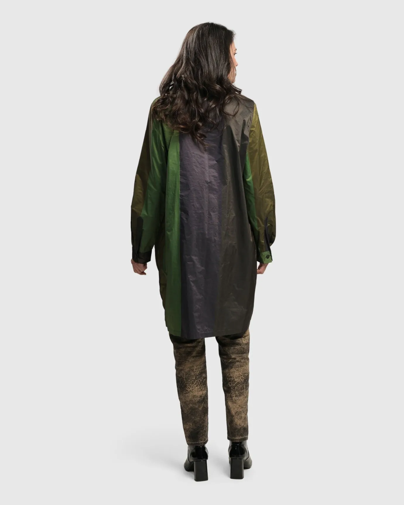 Women Alembika Tops & Tunics<Patio Stones Button Down Tunic Top, Forest