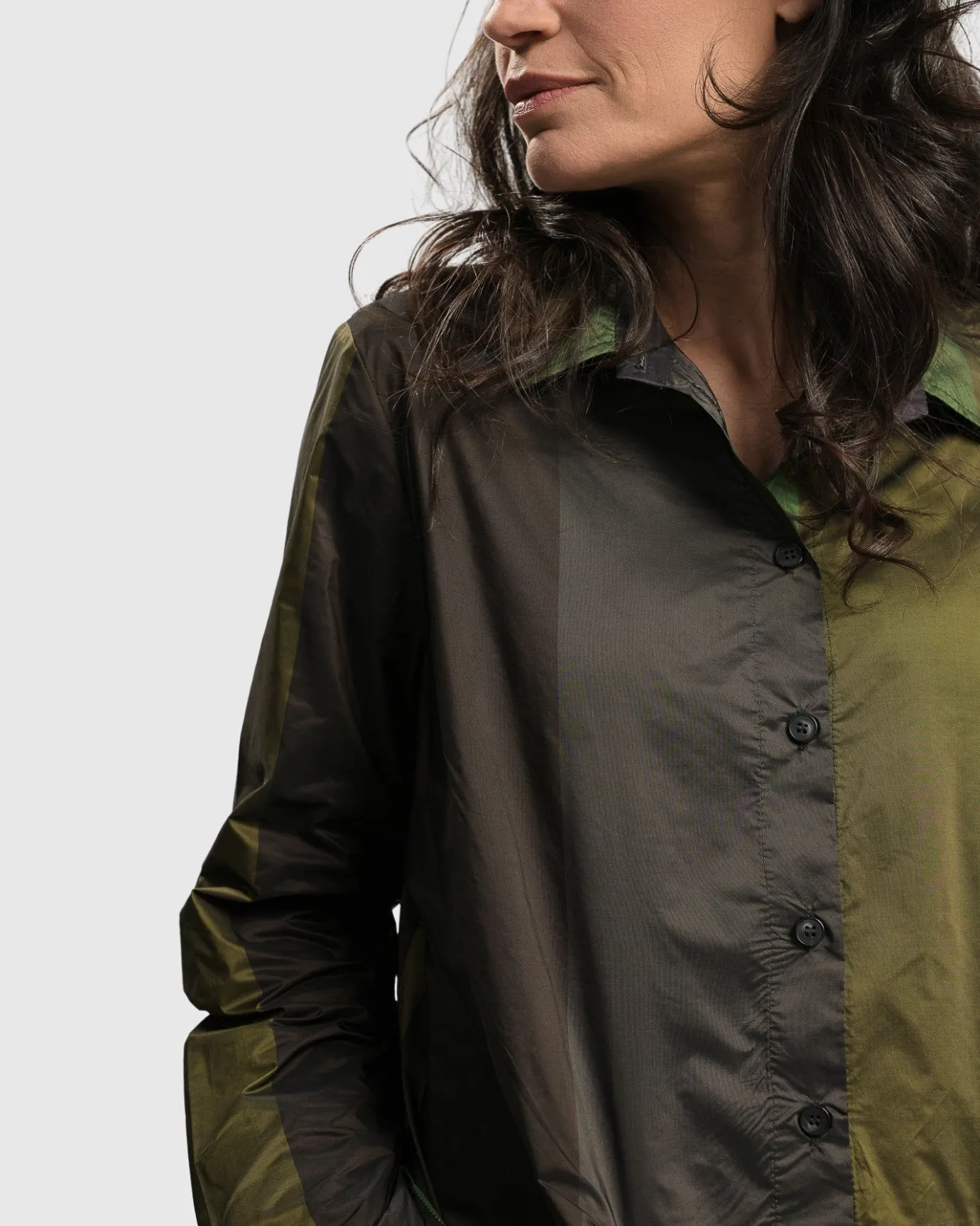 Women Alembika Tops & Tunics<Patio Stones Button Down Tunic Top, Forest