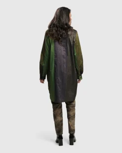 Women Alembika Plus<Patio Stones Button Down Tunic Top, Forest