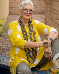 Women Alembika Tops & Tunics<Perfect Swing Tunic Top, Canary Spots