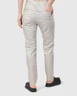 Women Alembika Pants & Skirts<Pinstripe Iconic Stretch Jeans, Pearl/White
