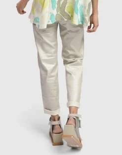 Women Alembika Pants & Skirts<Pinstripe Iconic Stretch Jeans, Pearl/White