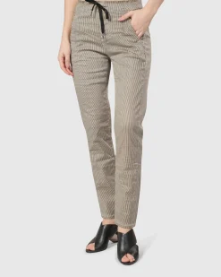 Women Alembika Plus<Pinstripe Iconic Stretch Jeans, Khaki