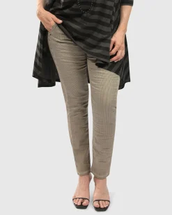 Women Alembika Plus<Pinstripe Iconic Stretch Jeans, Ivory