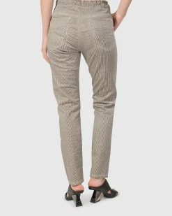 Women Alembika Pants & Skirts<Pinstripe Iconic Stretch Jeans, Khaki