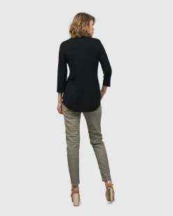 Women Alembika Pants & Skirts<Pinstripe Iconic Stretch Jeans, Khaki