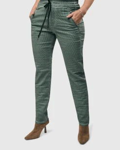 Women Alembika Pants & Skirts<Pinstripe Iconic Stretch Jeans, Teal