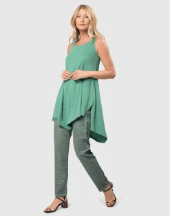 Women Alembika Pants & Skirts<Pinstripe Iconic Stretch Jeans, Teal