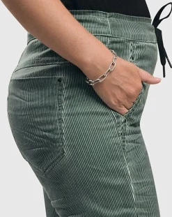 Women Alembika Pants & Skirts<Pinstripe Iconic Stretch Jeans, Teal