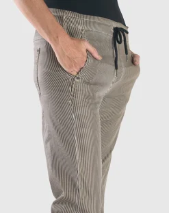 Women Alembika Pants & Skirts<Pinstripe Iconic Stretch Jeans, Coffee