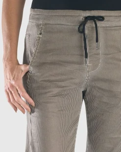 Women Alembika Pants & Skirts<Pinstripe Iconic Stretch Jeans, Coffee