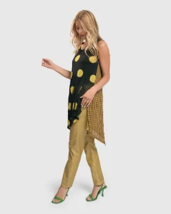 Women Alembika Plus<Pinstripe Iconic Stretch Jeans, Gold