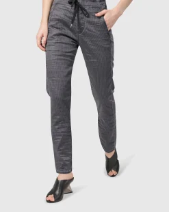 Women Alembika Pants & Skirts<Pinstripe Iconic Stretch Jeans, Navy Wash